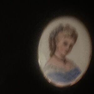 Elegant Blue and White Cameo Brooch